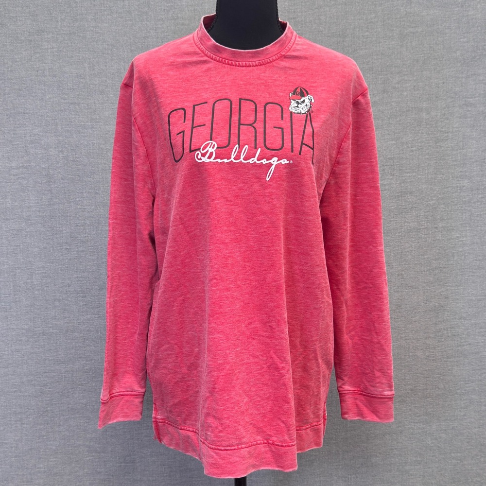 Champion‎ Georgia Bulldogs Womens Long Sleeve Crewneck T-Shirt Size M